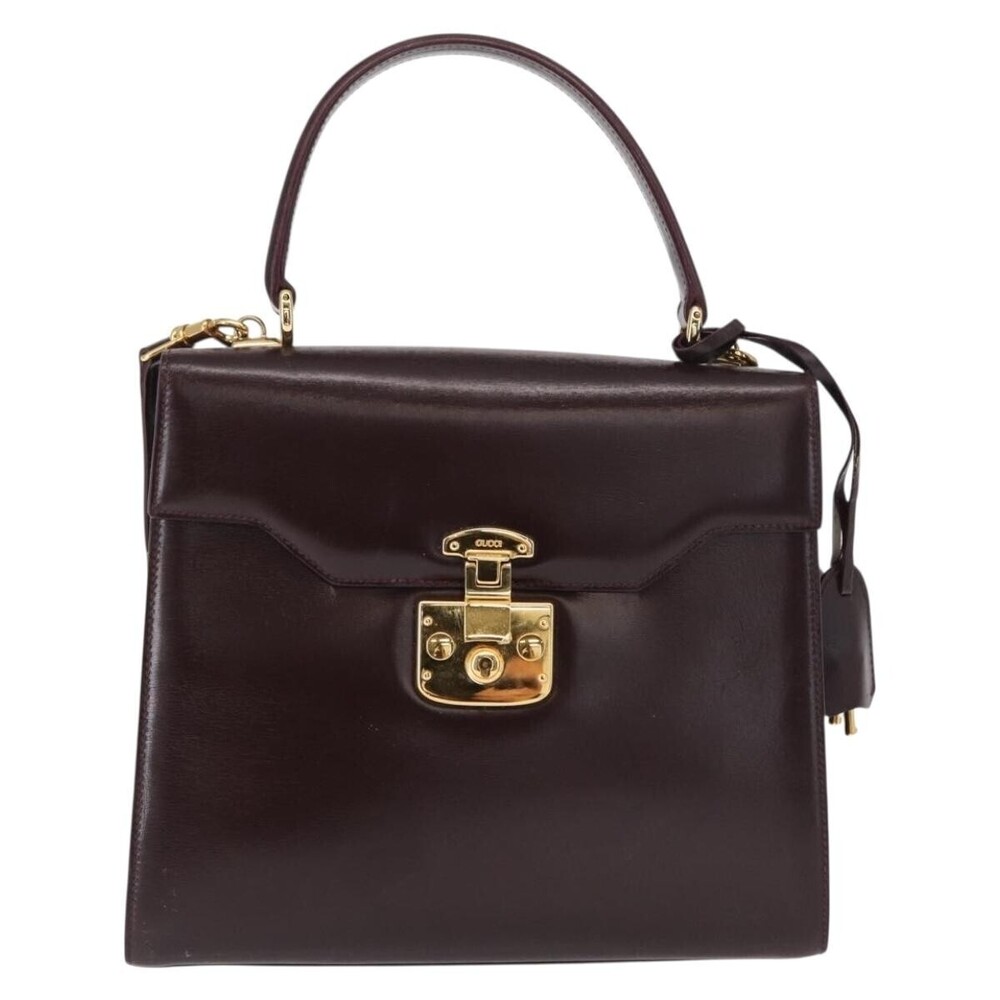 Gucci Vintage Lady Lock Top Handle Leather Medium